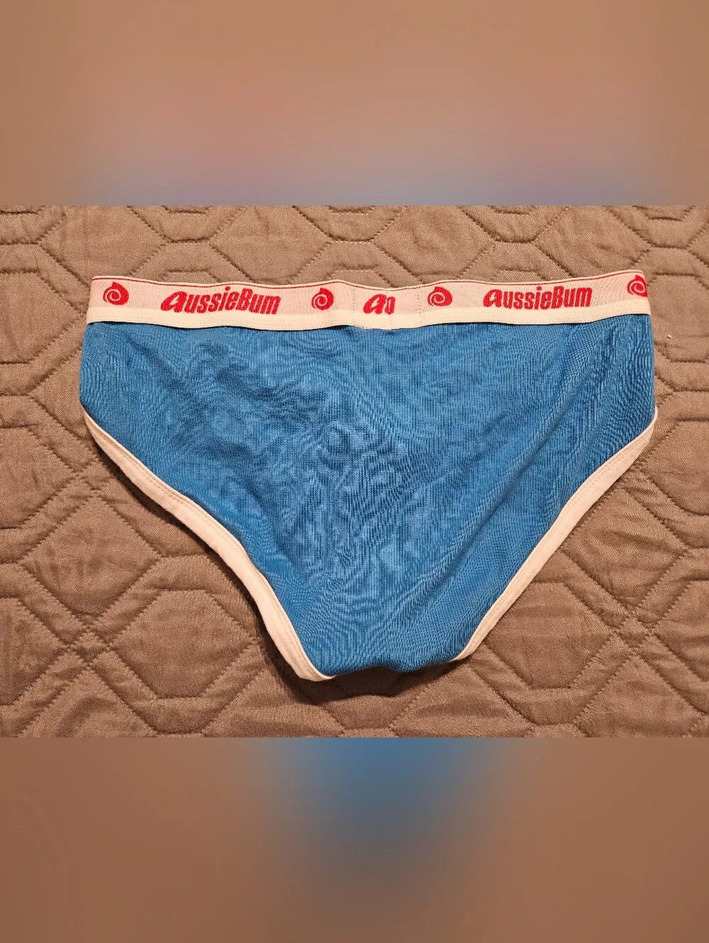 Men's Blue Briefs with White Contrast and Logo Waistband